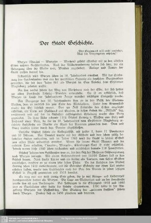 Der Stadt Geschichte