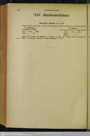 XIV. Omnibusverbindung