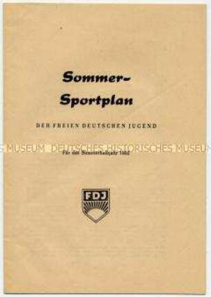 Sommersportplan 1952 der FDJ