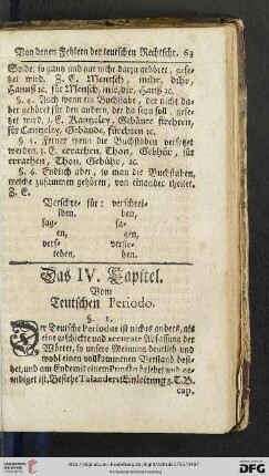 Das IV. Capitel: Vom Teutschen Periodo