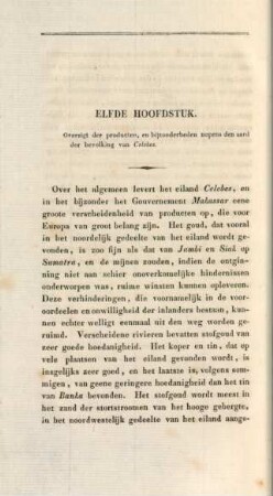 Elfde hoofdstuk. Overzigt der producten, en bijzonderheden nopens den aar der bevolking van Celebes