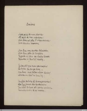 Oraisons (Oraison) / Maurice Materlinck