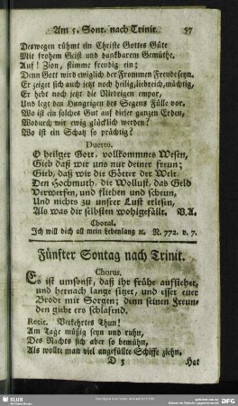 Fünfter Sontag nach Trinit.