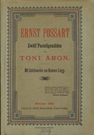 Ernst Possart in zwölf Pastellgemälden : Mit Geleitsworten von Hermann Lingg