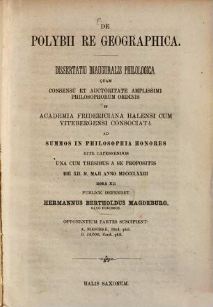 De Polybii re geographica