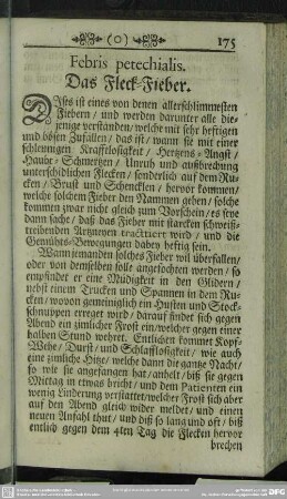 Febris petechialis. Das Fleck-Fieber