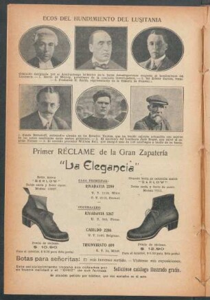 Ecos del hundimiento del Lusitania - [Retratos]