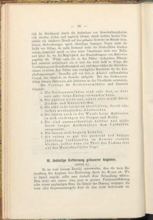 IV. Unblutige Entfernung grösserer Angiome.