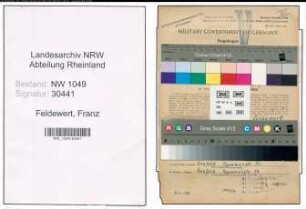 Entnazifizierung Franz Feldewert , geb. 09.06.1898 (Bahnsekretaer)