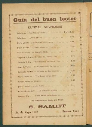 Guía del buen lector : Ultimas novedades
