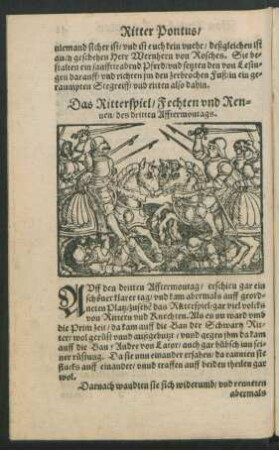 Das Ritterspiel/ Fechten und Rennen/ des dritten Afftermontags.