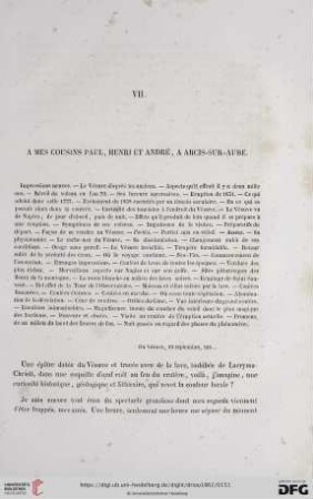 VII. A mes Cousins Paul, Henri et André, a Arcis-Sur-Aube