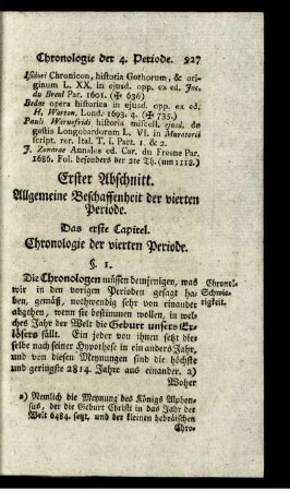 Erster Abschnitt. Allgemeine Beschaffenheit der vierten Periode.