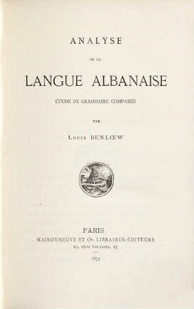 Analyse de la langue Albanese : étude de grammaire comparée