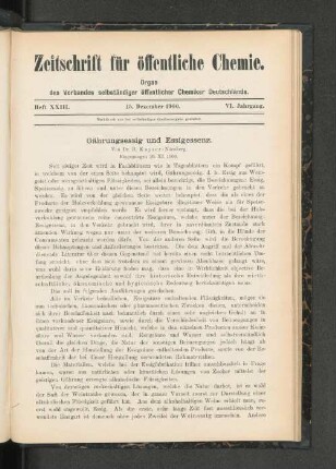 Heft XXIII. 15. Dezember 1900.