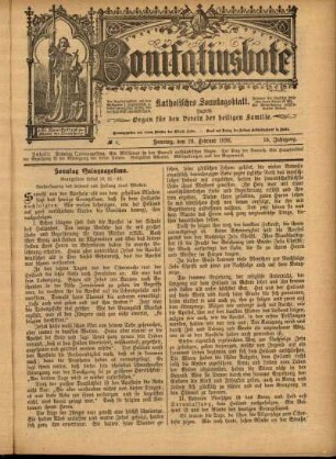 Erste Ausgabe vom Sonntag, den 20. Februar 1898.