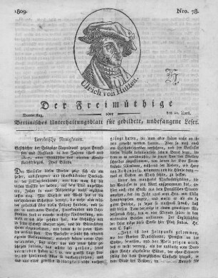 Nro. 78., Donnerstag, den 20. April 1809
