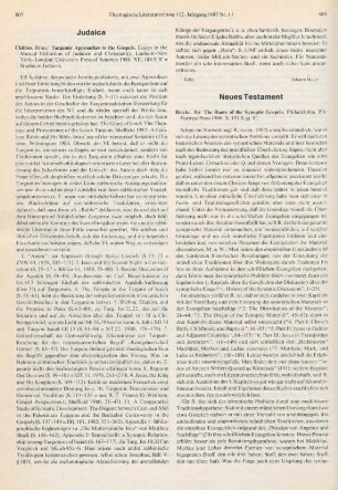 808-809 [Rezension] Reicke, Bo, The roots of the synoptic gospels