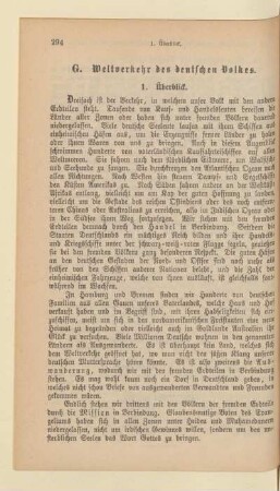 G. Weltverkehr des deutschen Volkes