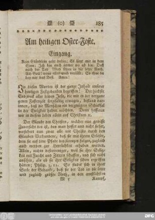 Am heiligen Oster-Feste.
