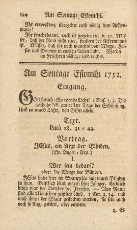 Am Sontage Estomihi 1752