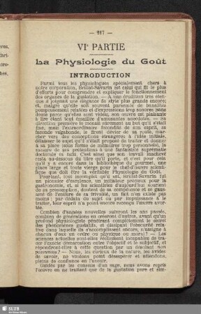 VI. La physiologie du goût