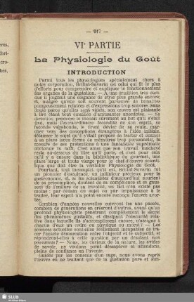 VI. La physiologie du goût