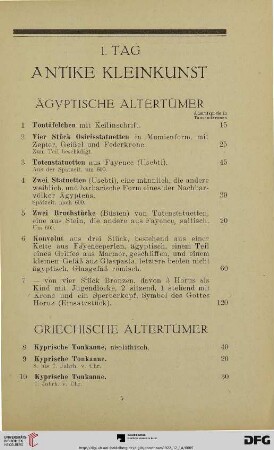 Antike Kleinkunst (Nr. 1-199)