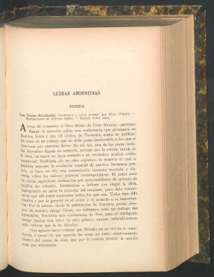 Letras argentinas : Poesía