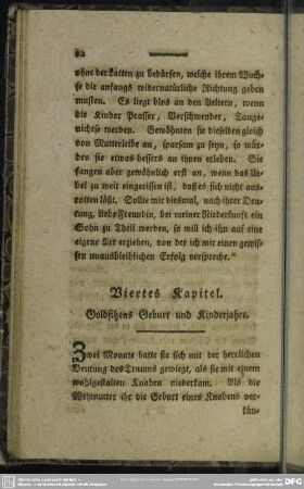 Viertes Kapitel. Goldfitzens Geburt und Kinderjahre