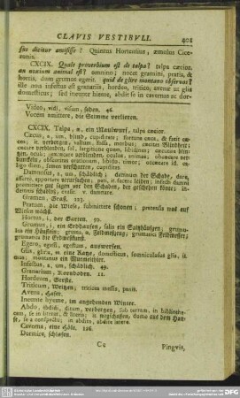 CXCIX. Quale proverbium est de talpa?