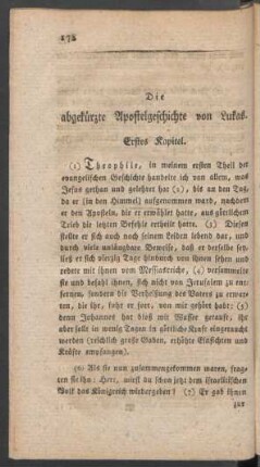 Die abgekürzte Apostelgeschichte von Lukas