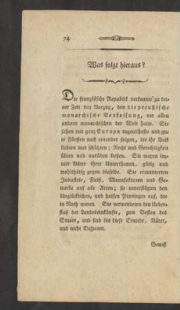 Was folgt hieraus?