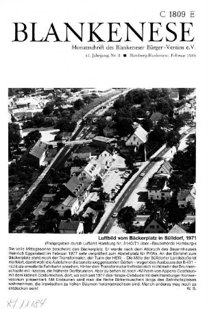 Luftbild vom Bäckerplatz, 1971