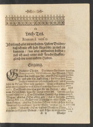 Leich-Text. Roman. I. vers. 13.