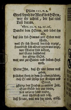 Psalm 111. V. 2. - Syr. 50. V. 24. 25. 26.