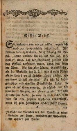 Aussichten zu künftigen Aufklärungen über das Alte Testament : in Briefen