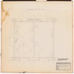 Reichsluftfahrtministerium, Berlin: Büroräume: Einrichtungs-/Möblierungsplan Grundriss 1:20