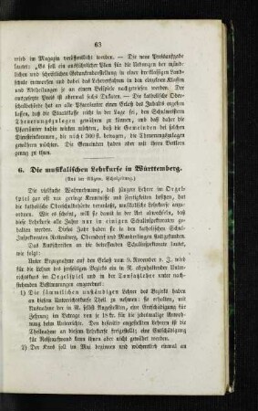 ¬Die¬ musikalischen Lehrkurse in Württemberg