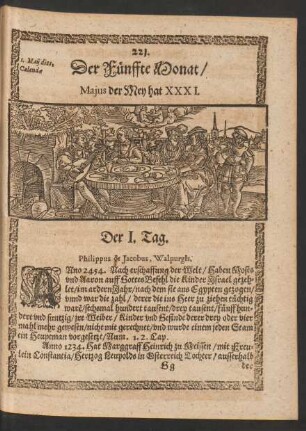 Der Fünffte Monat/ Maius der Mey hat XXXI. Tage.