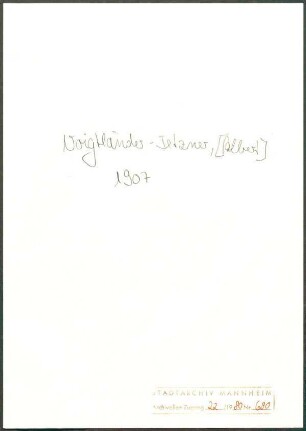 Voigtländer-Tetzner, Albert, Leipzig, Berlin, Quincy-Segy, an Wichert
