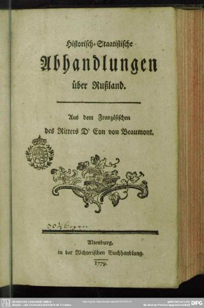 Historisch-Staatistische Abhandlungen über Rußland