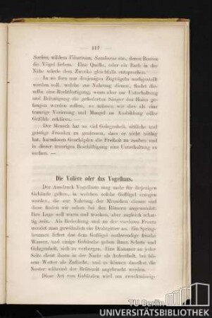 Die Voliére oder das Vogelhaus