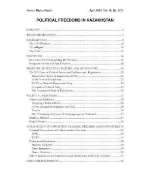 Political freedoms in Kazakhstan