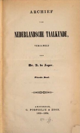 Archief voor nederlandsche taalkunde, 1853/54 = Jg. 4