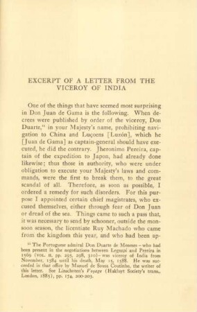 Excerpt of a letter from the viceroy of India