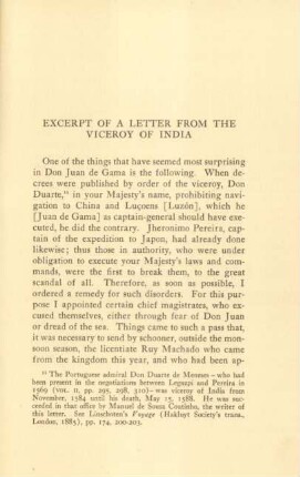 Excerpt of a letter from the viceroy of India