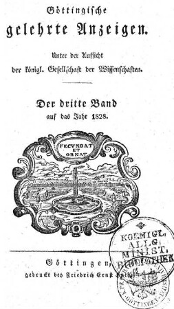 1828,3: Göttingische gelehrte Anzeigen