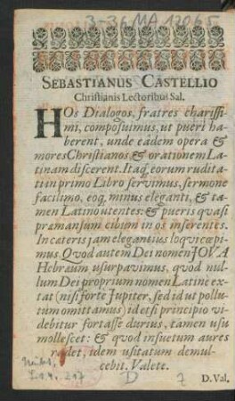 Sebastianus Castellio