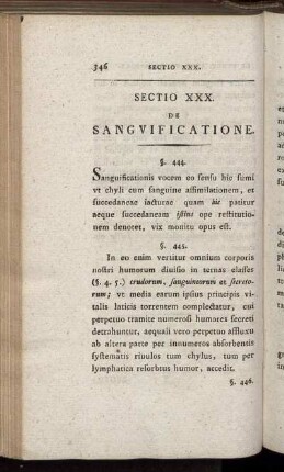 Sectio XXX. De Sanguificatione